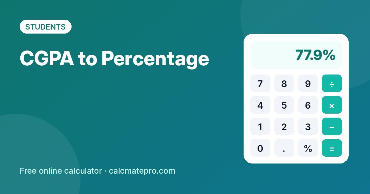 CGPA to Percentage – CalcMate Pro