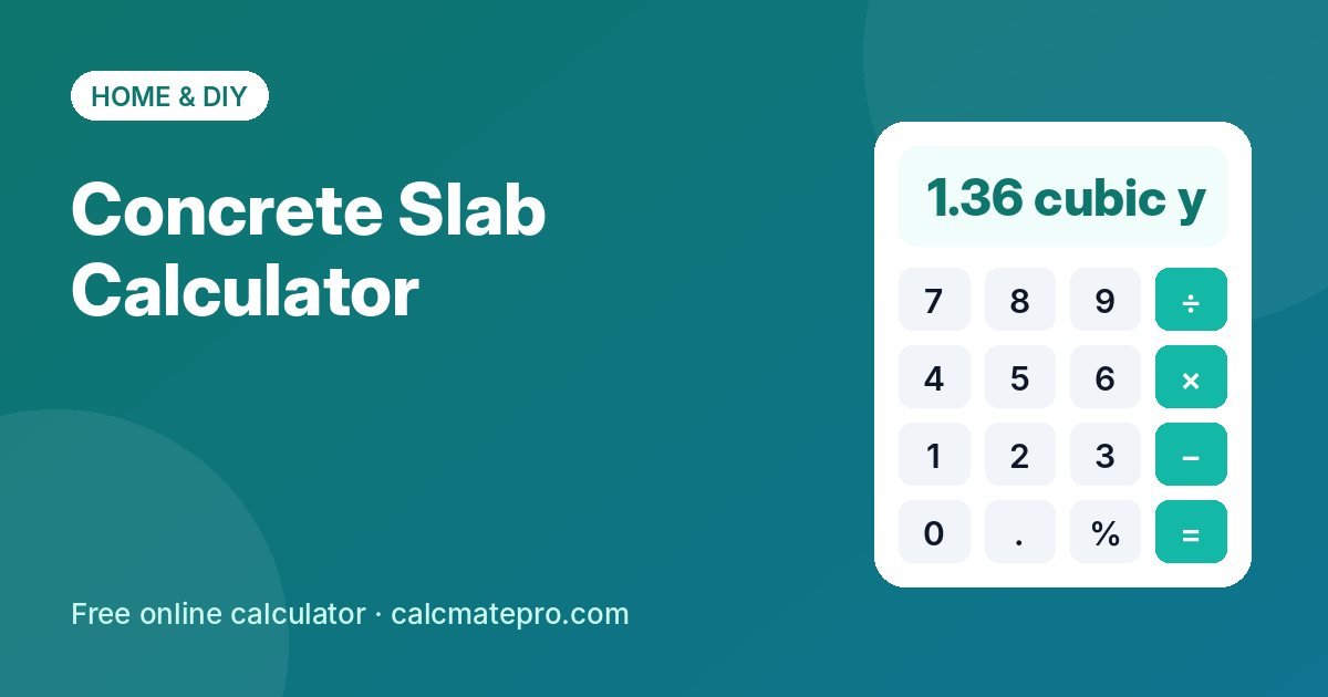 Concrete Slab Calculator – CalcMate Pro
