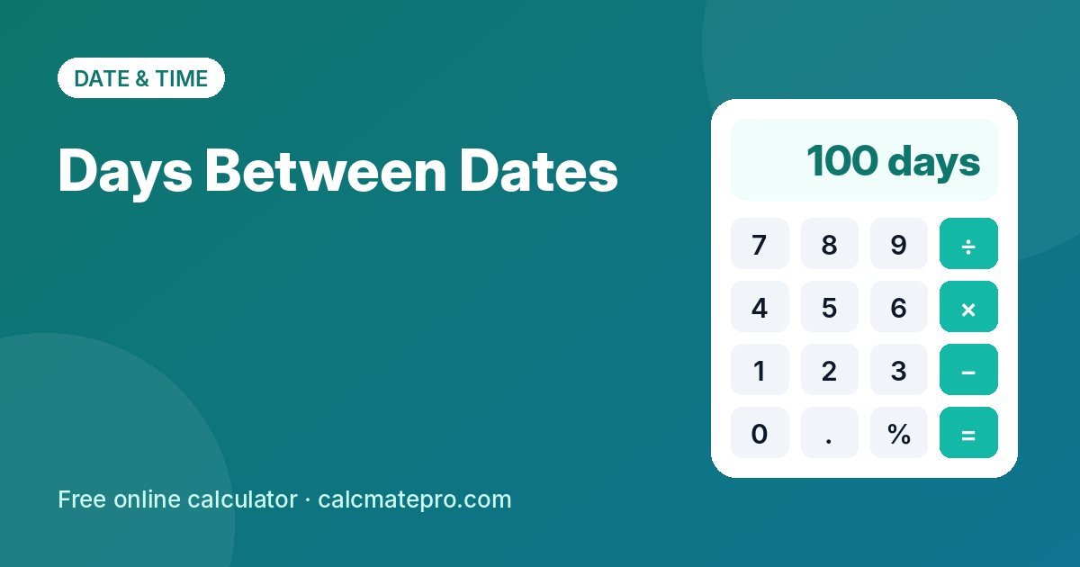 Days Between Dates – CalcMate Pro