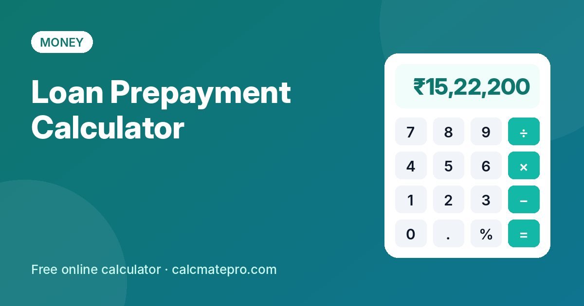 Loan Prepayment Calculator – CalcMate Pro
