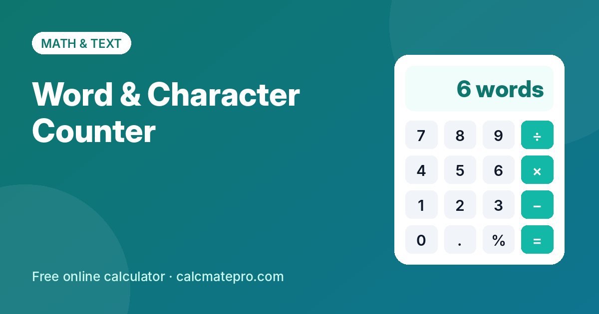 Word & Character Counter – CalcMate Pro